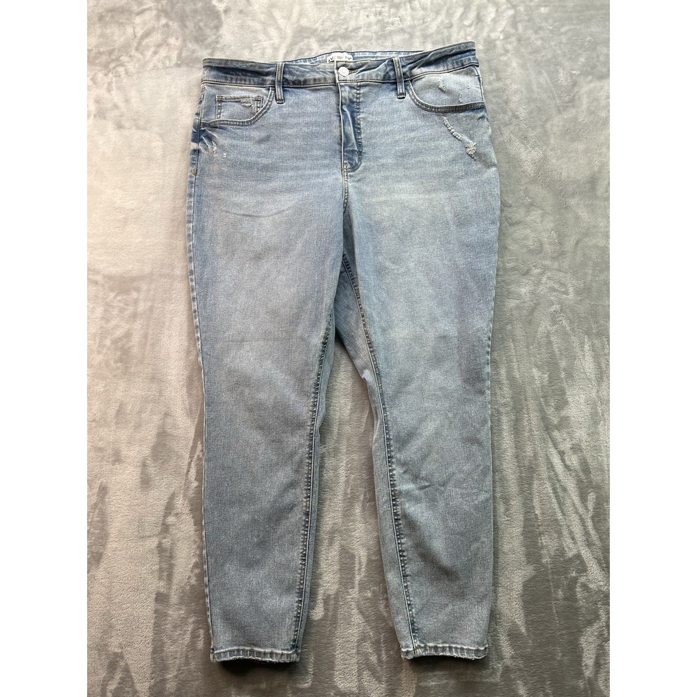 Ava & Viv High Rise Skinny Stretch Denim Jeans Womens Plus Sz 20 Light Blue Pant
